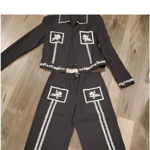 Vivienne Tam Black and White Embroidered Set